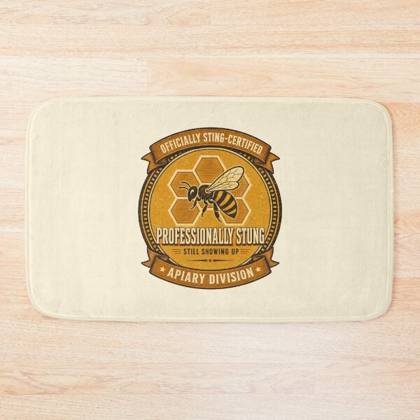 Item preview, Funny Beekeeper Gift Professionally Stung Still Showing Up Vintage Badge Shirt Apiary Beekeeping Humor Sticker designed and sold by Fanverse Merchandise.