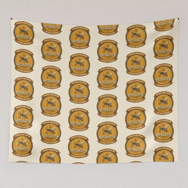 Item preview, Funny Beekeeper Gift Professionally Stung Still Showing Up Vintage Badge Shirt Apiary Beekeeping Humor Sticker designed and sold by Fanverse Merchandise.