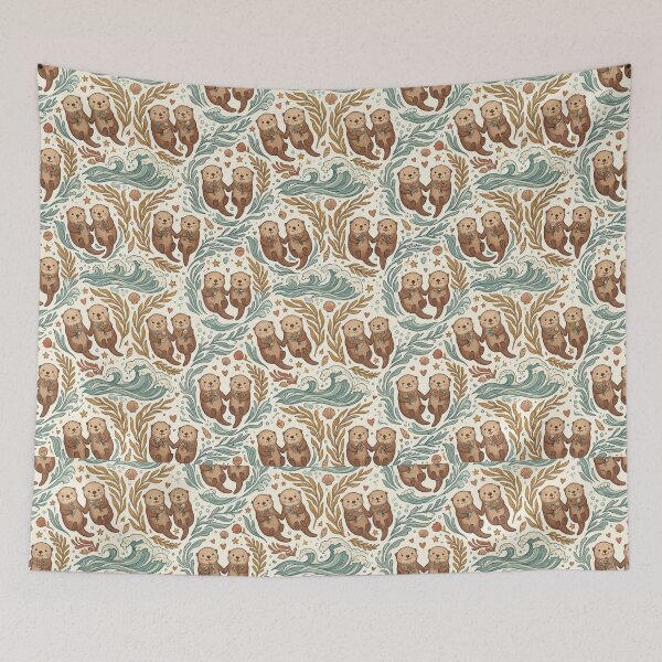 Item preview, Cute Otter Pattern | Sea Otter Animal Art & Gifts designed and sold by Ink Matrix.