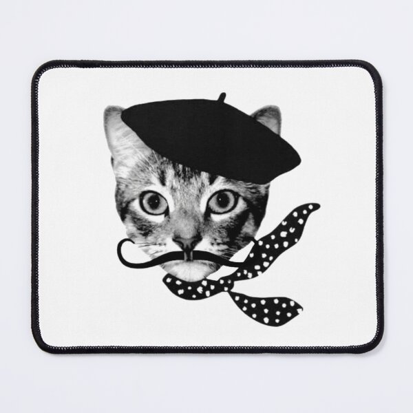 Item preview, French Cat with Beret Mustache designed and sold by Art_Redbel.