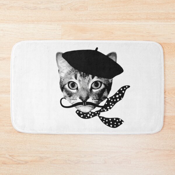 Item preview, French Cat with Beret Mustache designed and sold by Art_Redbel.