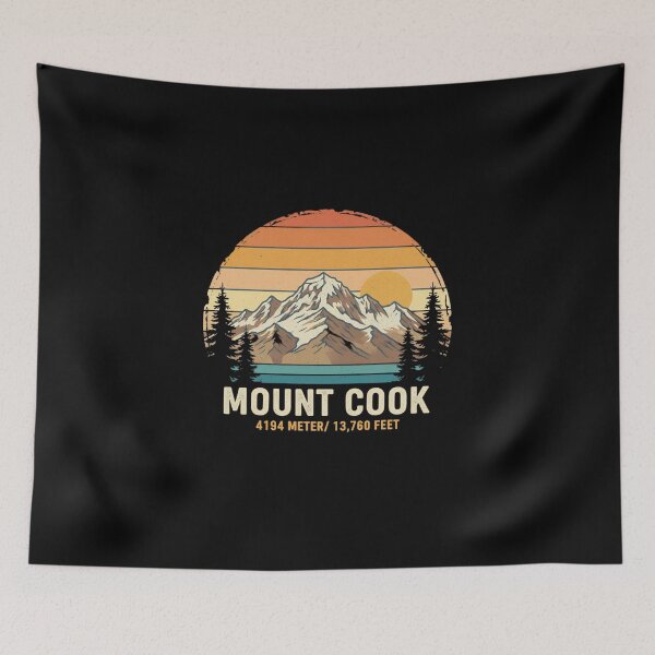 Artikelvorschau, Mount Cook, Neuseeland – Vintage-Retro-Bergwandern entworfen und verkauft von FestivityFinds.