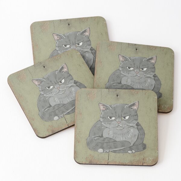 Item preview, Grumpy Russian Blue Loaf Folk Art designed and sold by PictorialWhimsy.