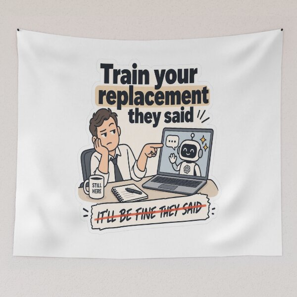 Item preview, Train Your Replacement AI Workplace Humor designed and sold by JMDG Studio.