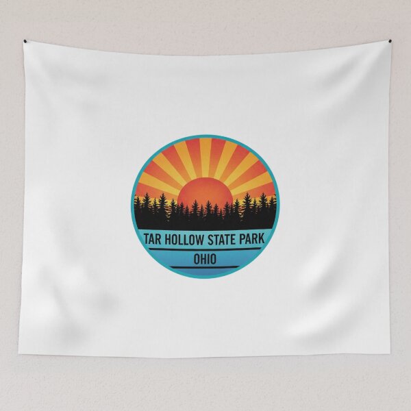 Item preview, Tar Hollow State Park Ohio Vintage Retro Forest Sunburst designed and sold by FestivityFinds.