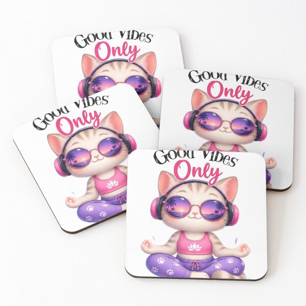 Item preview, Cat Good Vibes, Cute Yoga Cat”  designed and sold by Bonasates.