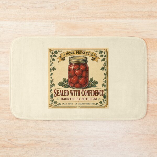 Item preview, Funny Canning Gift Sealed With Confidence Haunted By Botulism Home Preserving Shirt Vintage Label Sticker Canner Gift designed and sold by Fanverse Merchandise.