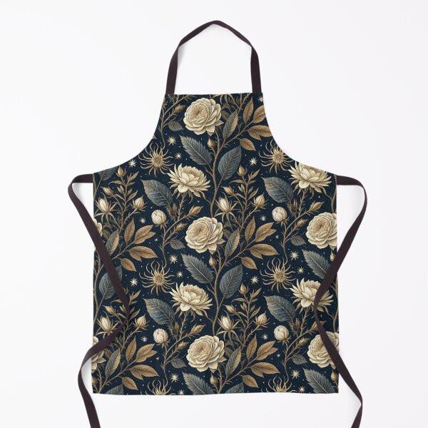 Item preview, Midnight Botanical Garden – Golden Vintage Roses & Celestial Stars designed and sold by Whimsical Wayfarer.