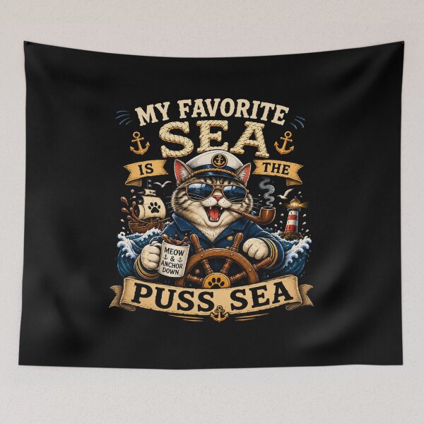 Item preview, My  Favorite Sea is The Puss-Sea designed and sold by TheEndDesign.