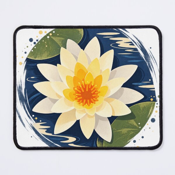 Item preview, Golden Water Lily on Blue Pond designed and sold by GEEEN.