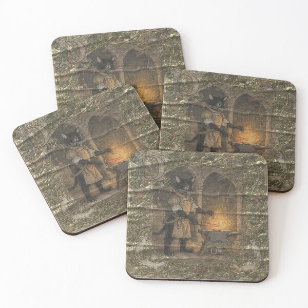 Item preview, Medieval Cat Blacksmith designed and sold by PictorialWhimsy.