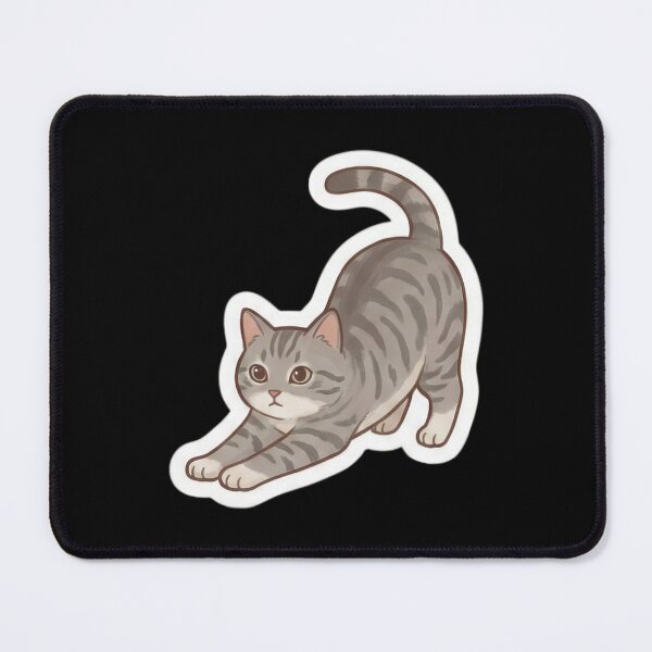 Item preview, Cute Gray Tabby Cat Stretching Cartoon designed and sold by BlurBlurDesign.