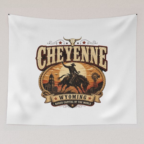 Item preview, Cheyenne Wyoming Vintage Rodeo Western Cowboy Graphic designed and sold by TechneCo.