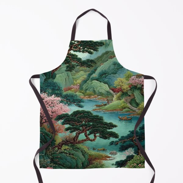 Item preview, A Lush Landscape with Cherry Blossoms, Majestic Mountains, and Tranquil Waters Weaving Through an Exquisite Nature Reflections Scene designed and sold by Matt_Smith.