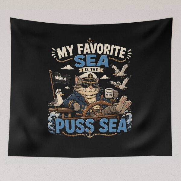 Item preview, My  Favorite Sea is The Puss-Sea designed and sold by TheEndDesign.