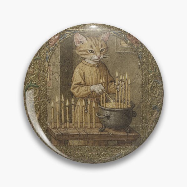 Item preview, Medieval Cat Candlemaker Dipping Tapers at Dusk designed and sold by PictorialWhimsy.