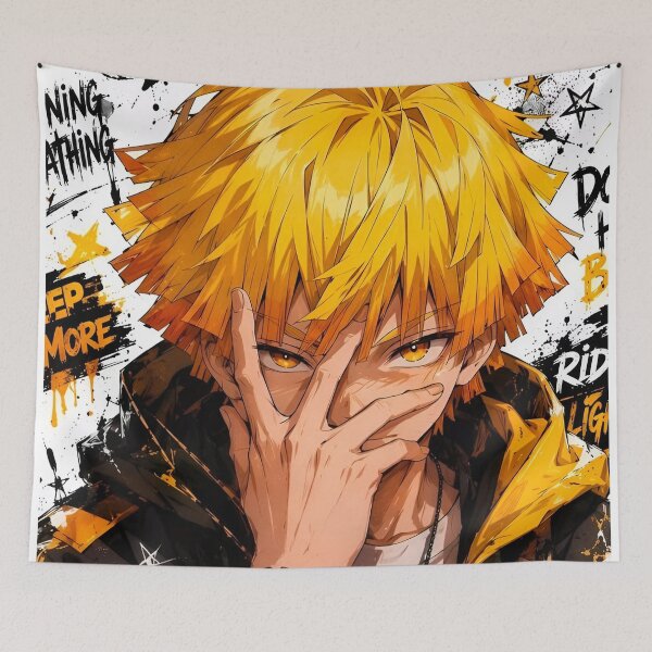 Item preview, Electric Thunder Anime Warrior – Golden Lightning Streetwear designed and sold by Dyan4.