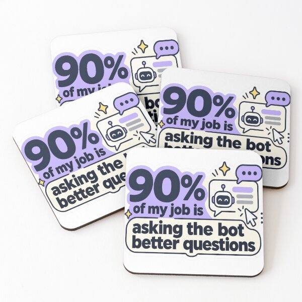 Item preview, Asking the Bot Better Questions AI Humor designed and sold by JMDG Studio.