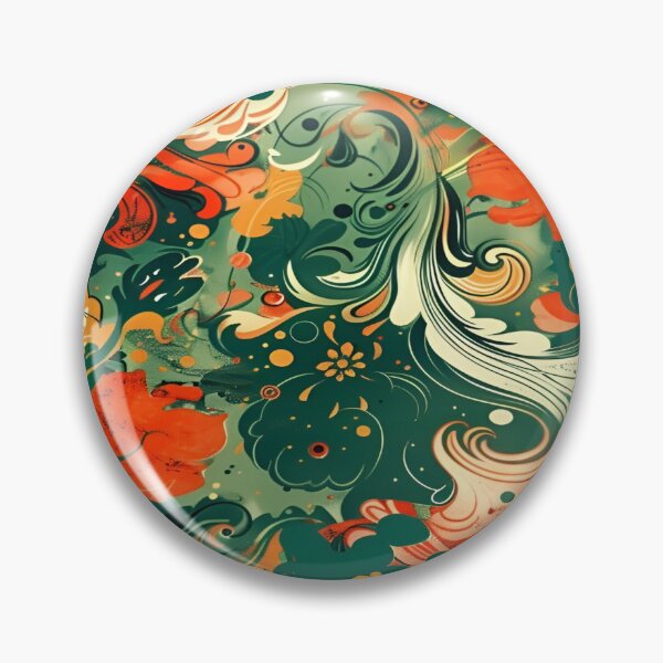 Item preview, Whirling Autumn Leaves A Lush Abstract Design Celebrating the Fluidity of Nature's Colors in a Vibrant Swirl of Greens, Oranges, and Creams designed and sold by Matt_Smith.