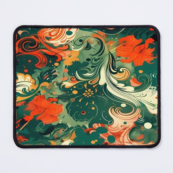 Item preview, Whirling Autumn Leaves A Lush Abstract Design Celebrating the Fluidity of Nature's Colors in a Vibrant Swirl of Greens, Oranges, and Creams designed and sold by Matt_Smith.