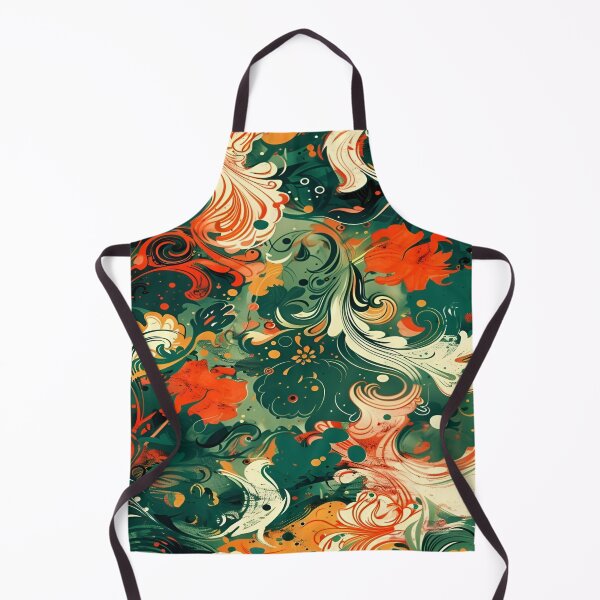 Item preview, Whirling Autumn Leaves A Lush Abstract Design Celebrating the Fluidity of Nature's Colors in a Vibrant Swirl of Greens, Oranges, and Creams designed and sold by Matt_Smith.