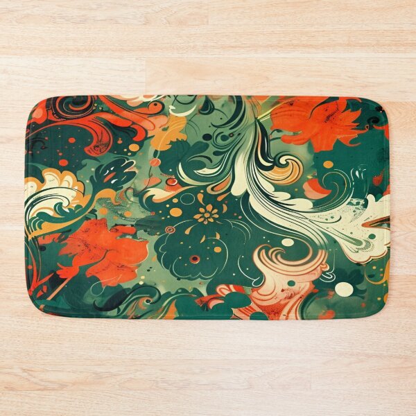 Item preview, Whirling Autumn Leaves A Lush Abstract Design Celebrating the Fluidity of Nature's Colors in a Vibrant Swirl of Greens, Oranges, and Creams designed and sold by Matt_Smith.
