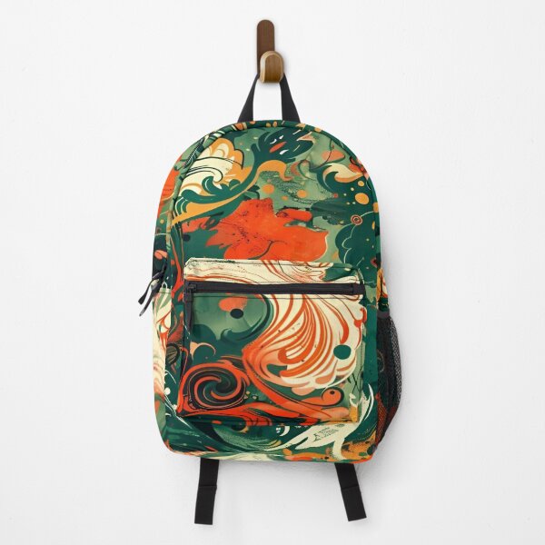 Item preview, Whirling Autumn Leaves A Lush Abstract Design Celebrating the Fluidity of Nature's Colors in a Vibrant Swirl of Greens, Oranges, and Creams designed and sold by Matt_Smith.