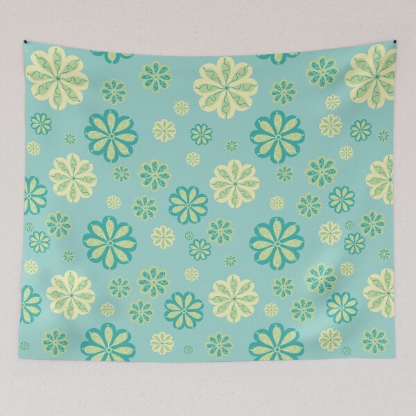 Item preview, Cute Yellow and Cyan Floral Seamless Pattern designed and sold by prapapon.