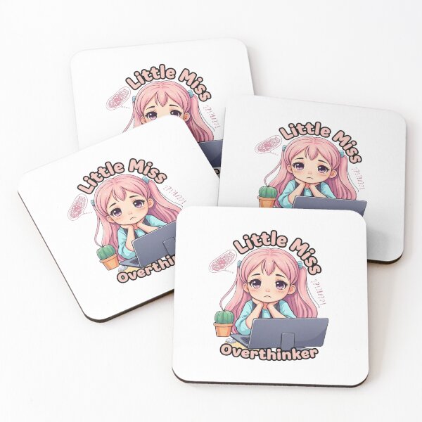 Item preview, Little Miss Overthinker Chibi Sticker - Cute Anime Girl Laptop Deskvibe Aesthetic Merch designed and sold by Seven Spark Studios.