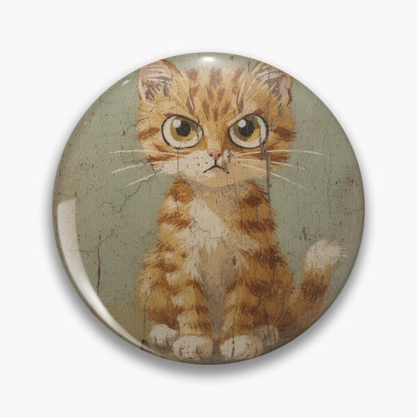 Item preview, Startled Ginger Kitten Folk Painting designed and sold by PictorialWhimsy.