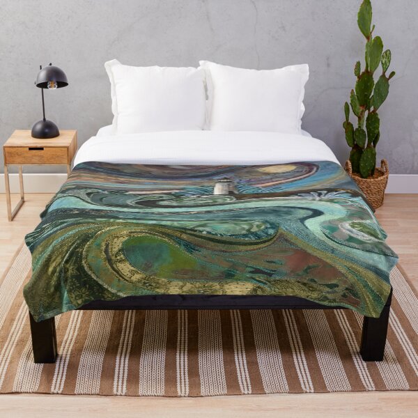 Item preview, A Surreal Lighthouse Amidst a Cosmic Sea of Colors and Textures Evoking Serenity and Wonder Ethereal Waves of Tranquility designed and sold by Matt_Smith.