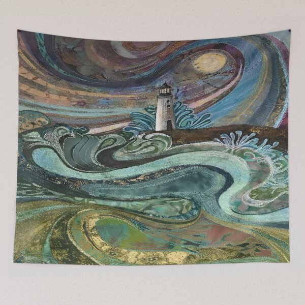 Item preview, A Surreal Lighthouse Amidst a Cosmic Sea of Colors and Textures Evoking Serenity and Wonder Ethereal Waves of Tranquility designed and sold by Matt_Smith.