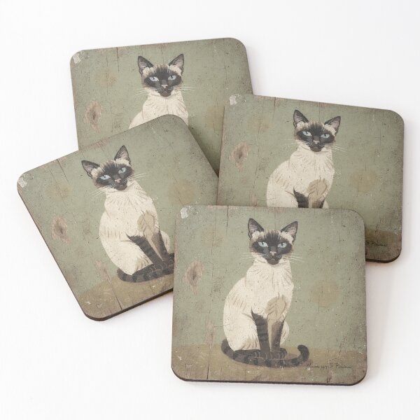 Item preview, Dignified Siamese Folk Portrait designed and sold by PictorialWhimsy.