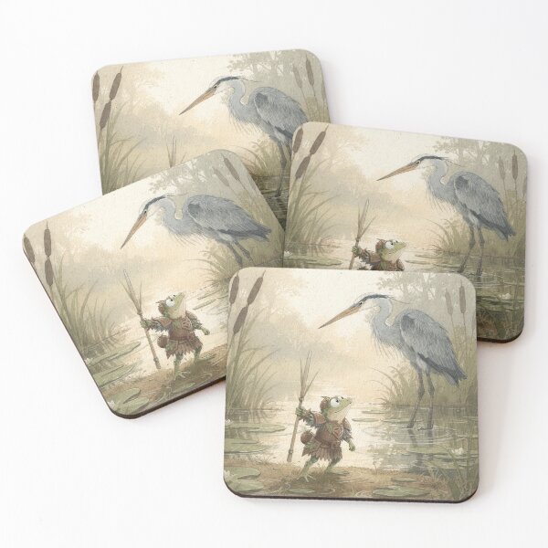 Item preview, Frog Knight Faces the Heron designed and sold by PictorialWhimsy.