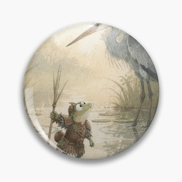 Item preview, Frog Knight Faces the Heron designed and sold by PictorialWhimsy.