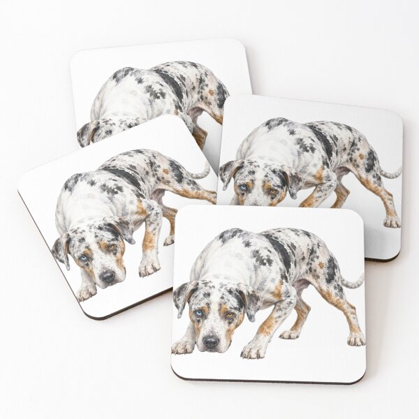 Item preview, Blue Merle Catahoula Leopard Dog Watercolor Art designed and sold by RebelPawz.