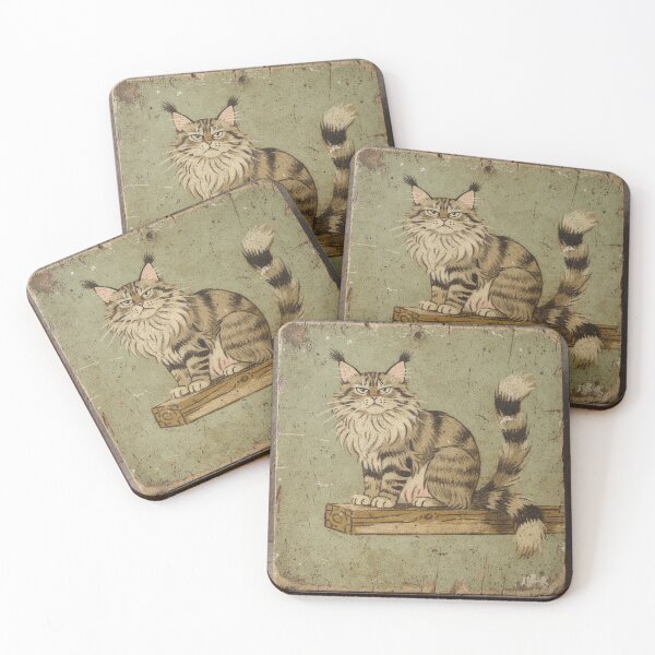 Item preview, Unimpressed Maine Coon Folk Art designed and sold by PictorialWhimsy.