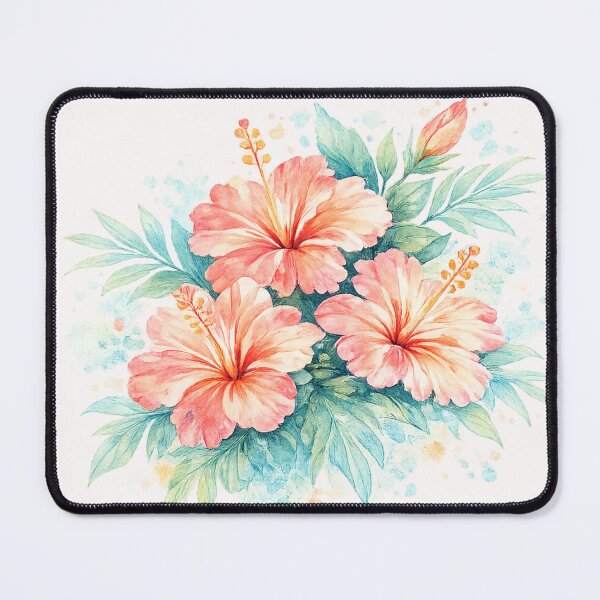 Item preview, Ocean Breeze Hibiscus Bouquet | Watercolor Tropical Floral Art | Botanical Flower Illustration designed and sold by IamNolmo.
