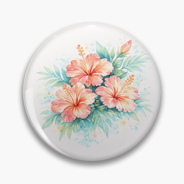 Item preview, Ocean Breeze Hibiscus Bouquet | Watercolor Tropical Floral Art | Botanical Flower Illustration designed and sold by IamNolmo.
