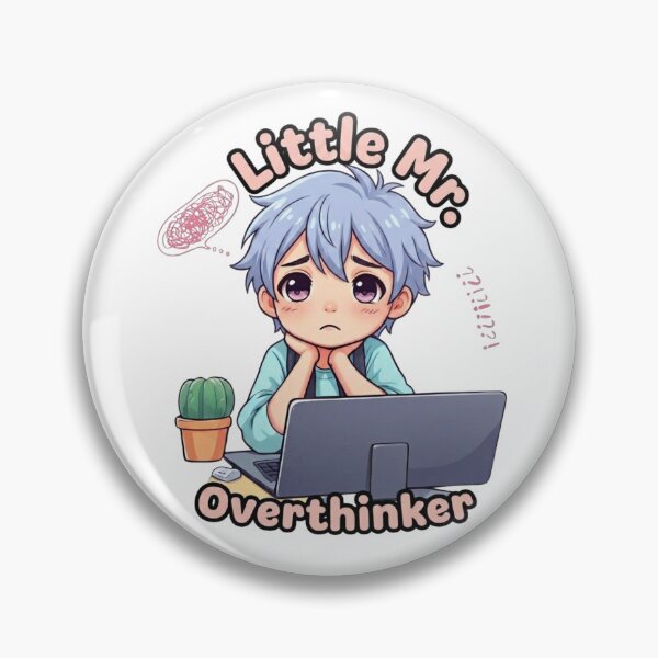 Item preview, Little Mister Overthinker Chibi Sticker - Cute Anime Boy Laptop Deskvibe Aesthetic Merch designed and sold by Seven Spark Studios.