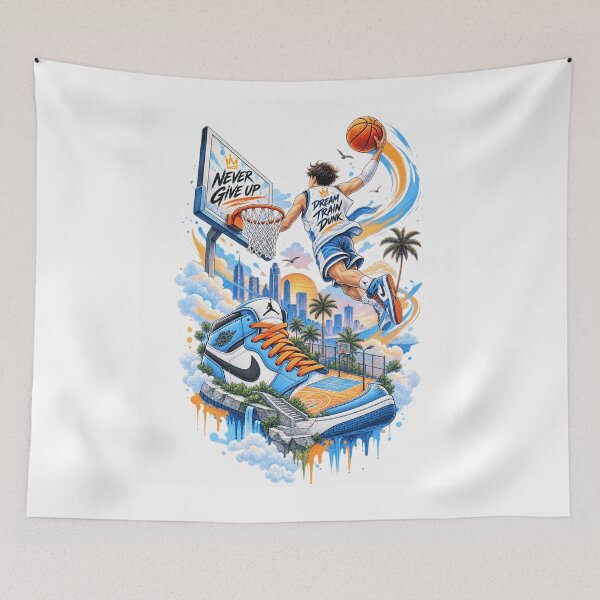 Item preview, Basketball Slam Dunk Splash – Dynamic Sports Illustration designed and sold by treandsart.