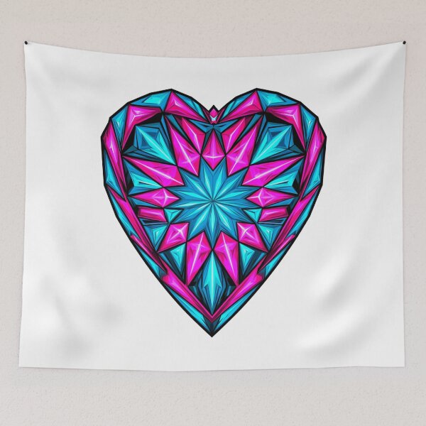Item preview, Futuristic Geometric Glowing Heart Sacred Geometry designed and sold by TrendyGalaxy.