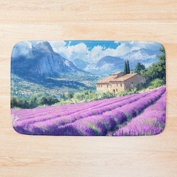 Item preview, Lavender Fields and Countryside House in Provence Hillside designed and sold by Whimsical Wayfarer.