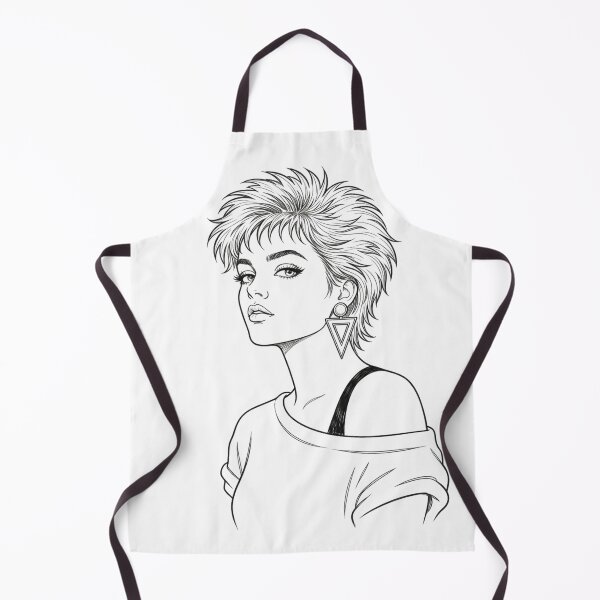 Item preview, Retro 80s Style Girl | Vintage Fashion Line Art designed and sold by PixelBlob.