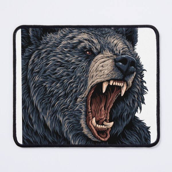 Item preview, Aggressive Roaring Grizzly Bear Head Sports Mascot designed and sold by TrendyGalaxy.