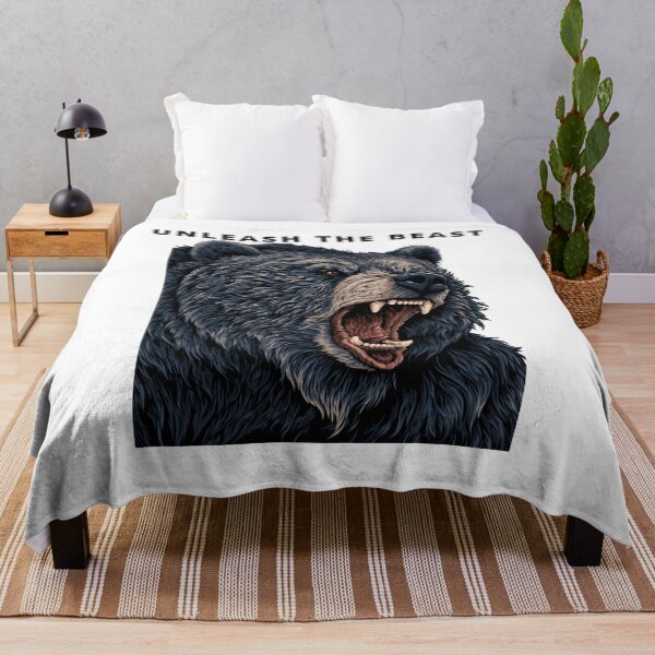 Item preview, Aggressive Roaring Grizzly Bear Head Sports Mascot designed and sold by TrendyGalaxy.