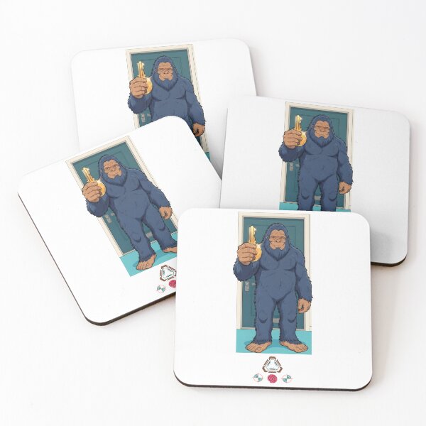 Item preview, Blue Bigfoot Holding a Golden Key to the Apartment designed and sold by Whimsy Trail Co.