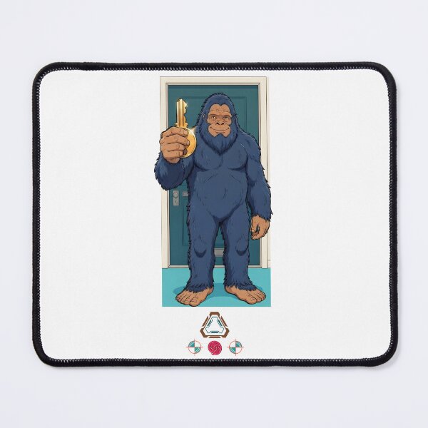 Item preview, Blue Bigfoot Holding a Golden Key to the Apartment designed and sold by Whimsy Trail Co.