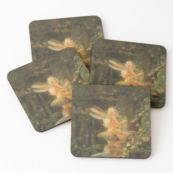 Item preview, Midsummer Eve Golden Fairy - Vintage Fairycore Aesthetic Print designed and sold by BrontesWhimsyStore.