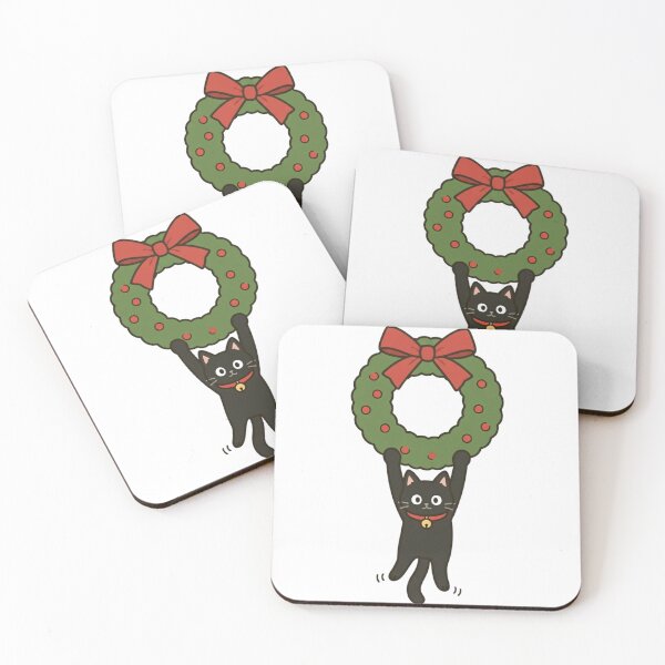 Item preview, Cute Black Cat Christmas Wreath | Funny Holiday Cat Lover designed and sold by LuloCreative.